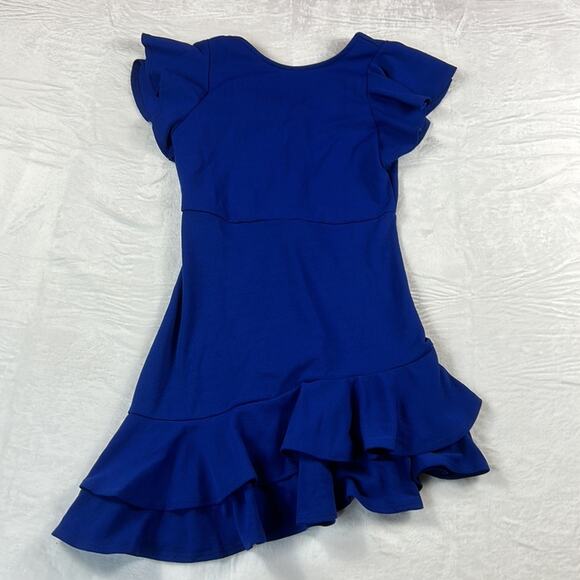 Unbranded blue ruffled hem sheath dress, size small - Picture 3 of 10